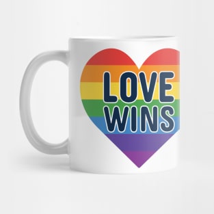 Love wins with rainbow heart Mug